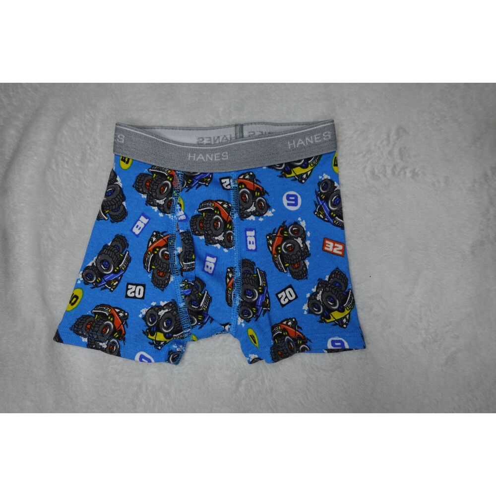 Hanes Toddler Boys' Boxer Briefs 2T-3T: Cotton, Tagless, Cars Pattern + Solid - Picture 4 of 14